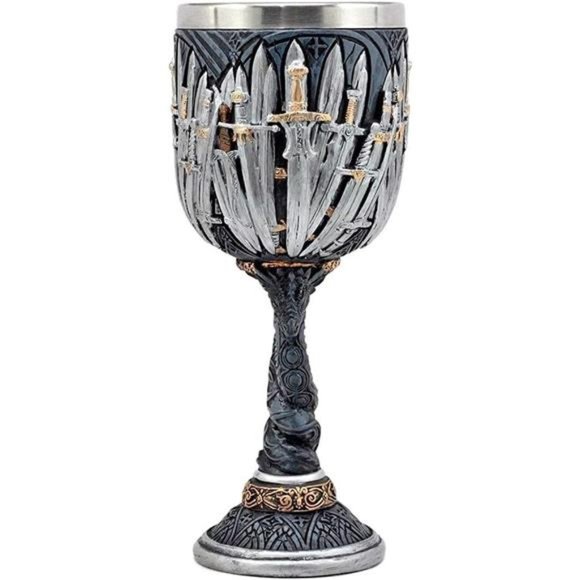 Medieval GOT Swords Chalice Goblet D&D Game Dragon Gifts Iron Throne Chalice Cup - Picture 4 of 7